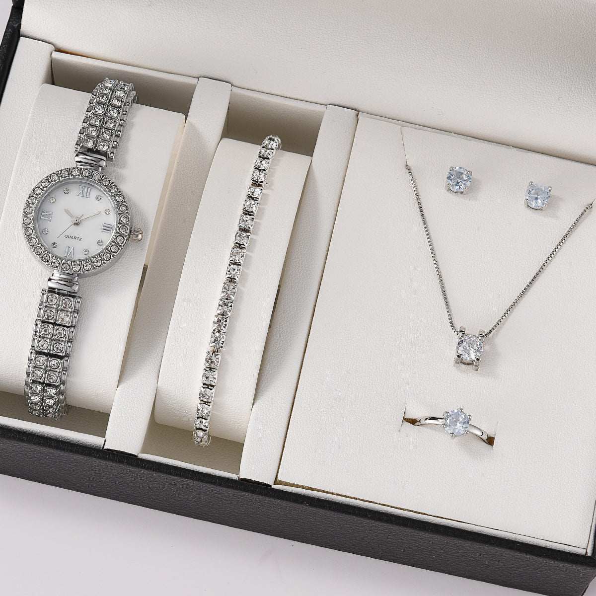 Geneva Damer's klokke sett med smykkeaccessories (5 deler)