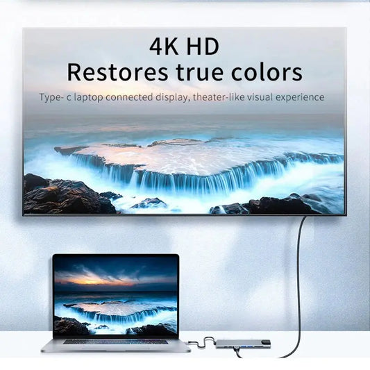 8-i-1 USB C-Hub med 4K HDMI og Kortleser