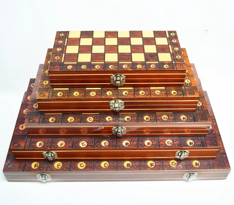 3-i-1 Magnetisk Sjakk-, Backgammon- og Damspill