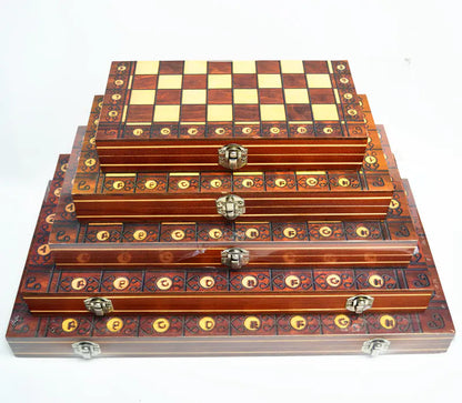 3-i-1 Magnetisk Sjakk-, Backgammon- og Damspill