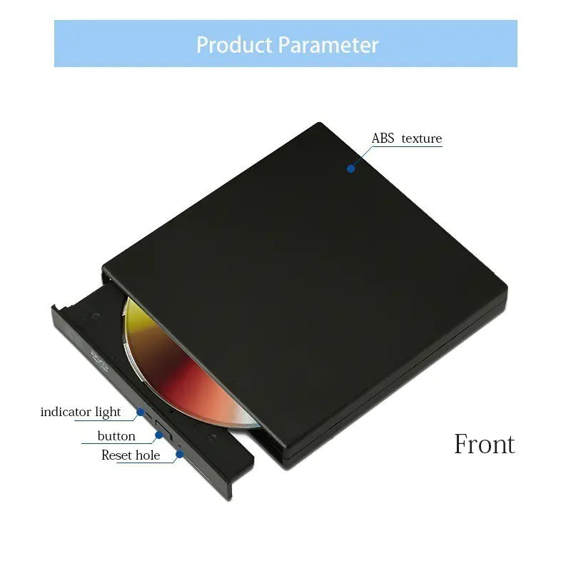 Bærbar USB 3.0 Tynn Ekstern DVD/CD Skriver