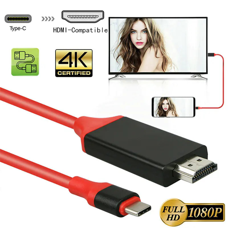 Type C til HDMI 4K adapterkabel