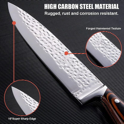 Kokkeknivsett – 15 Kniver med Knivholder