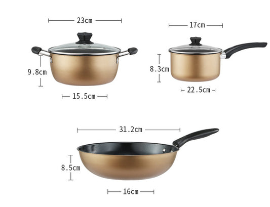Premium Støpejern Cookware Set – 3 stk