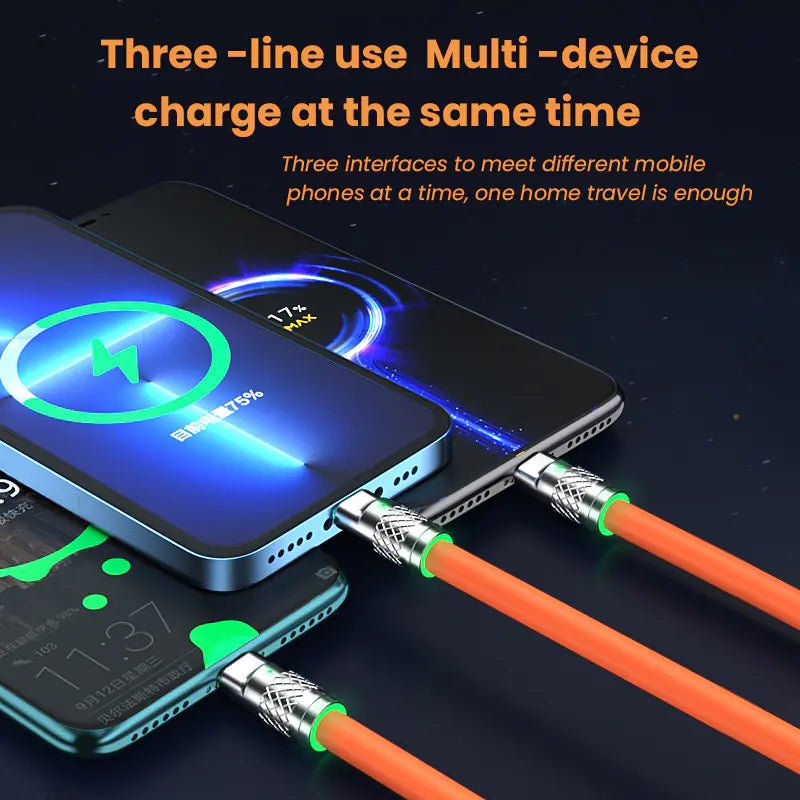 3-i-1 USB hurtiglader kabel