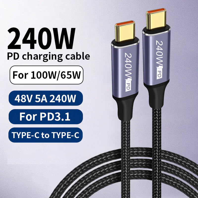 USB-C til USB-C Hurtigladekabel