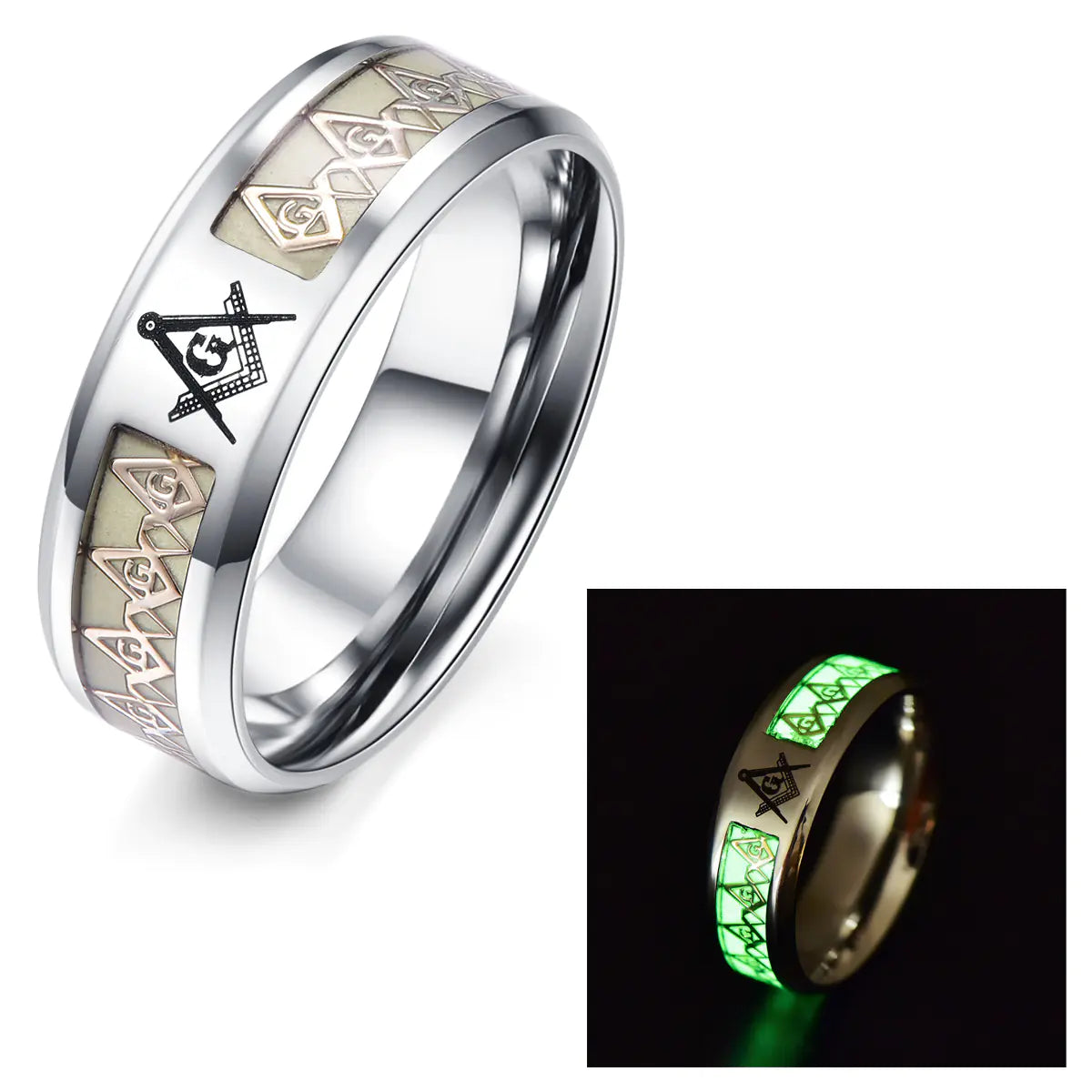 Selvlysende frimurer ring