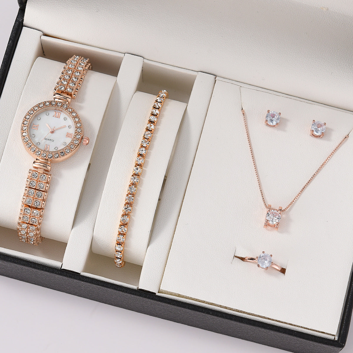 Geneva Damer's klokke sett med smykkeaccessories (5 deler)