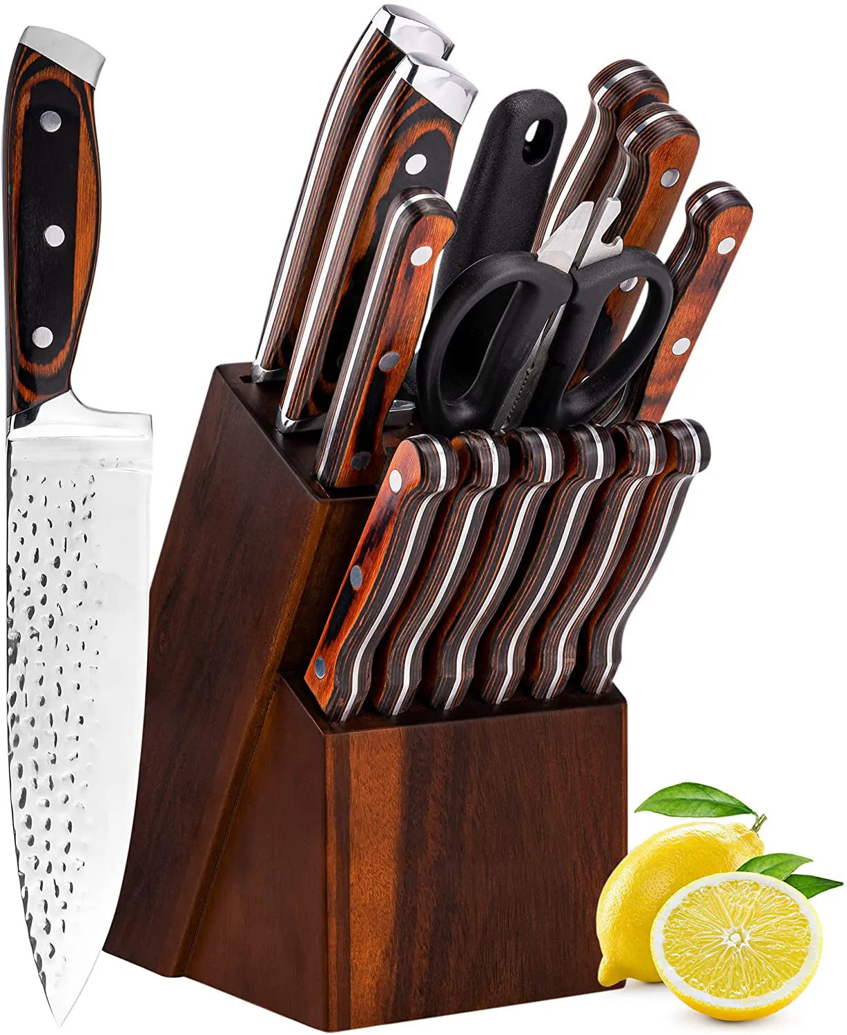 Kokkeknivsett – 15 Kniver med Knivholder