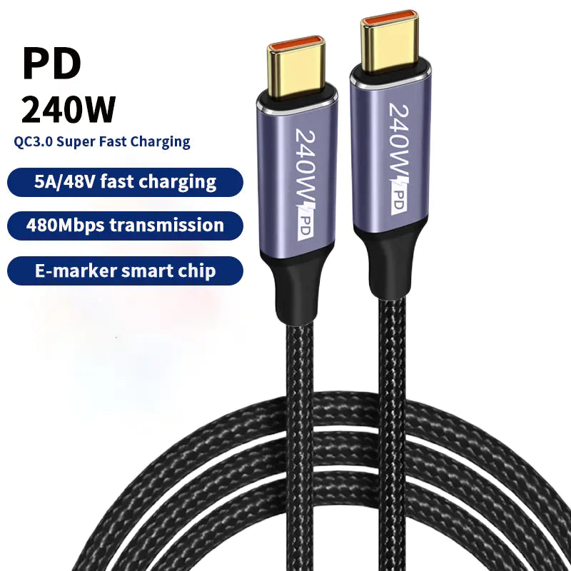 USB-C til USB-C Hurtigladekabel