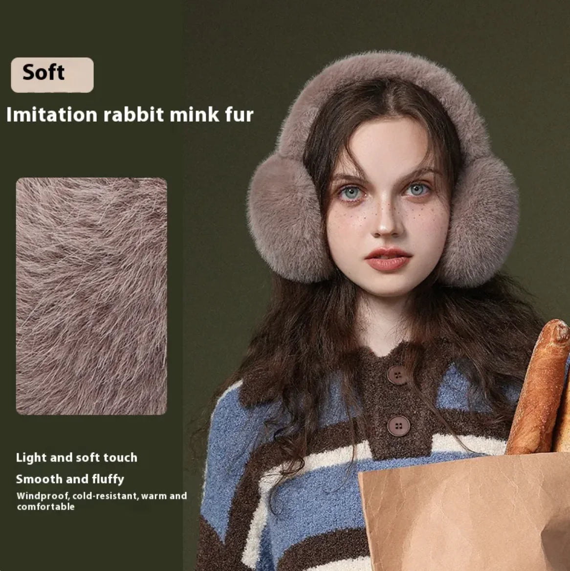 Sammenleggbare plysjvarme øreklokker