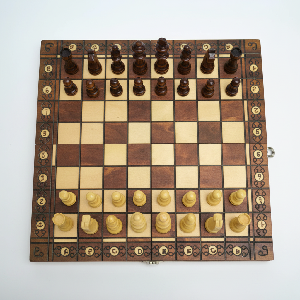 3-i-1 Magnetisk Sjakk-, Backgammon- og Damspill